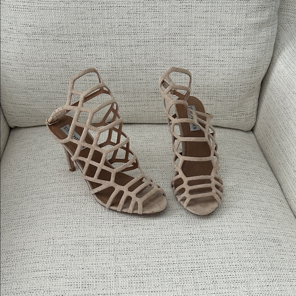 Steve Madden Beige Cage Heels